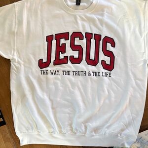 Gildan Heavy Blend White Sweatshirt Christian NWOT